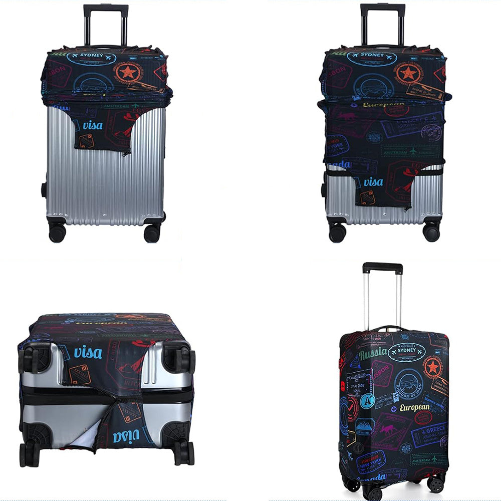Elastic Protective Luggage Cover Stretchable Travel Suitcase Protector Black