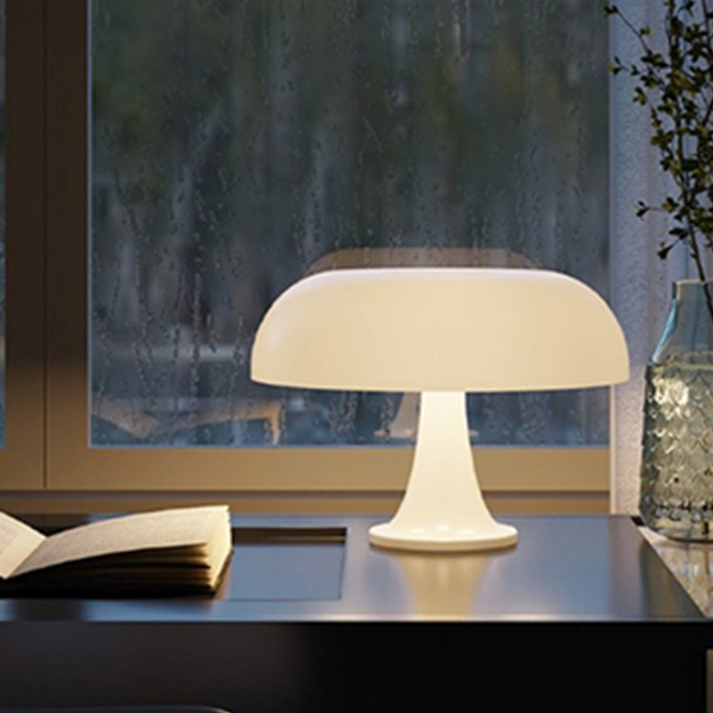Retro LED Mushroom Table Lamp Dimmable Desk Lamp Hotel Bedroom Decoration Beige
