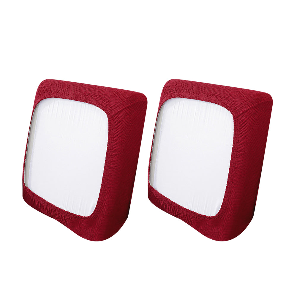 2Pcs Stretch Sofa Cushion Cover Lounge Sofa Seat Slipcover Protector Couch Cover Wine Red