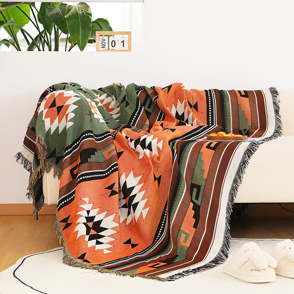 Aztec Style Throw Blanket Bohemian Sofa Blanket Cover for Couch Chair Bed Home Outdoor Beach Travel Style 3