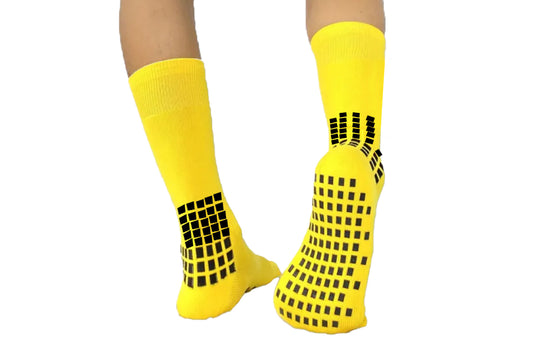 Anti Slip Non Slip Grip Yoga Socks Men Grip Skid Sport Socks-Yellow