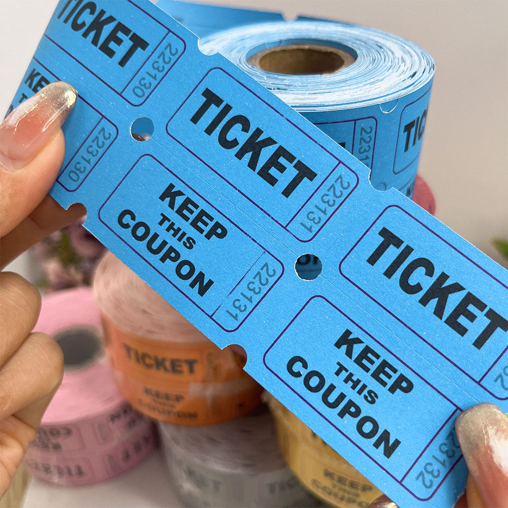 1000Pcs Tacticai Raffle Tickets for Carnivals Events Entry Reward Fundraiser Prizes Blue