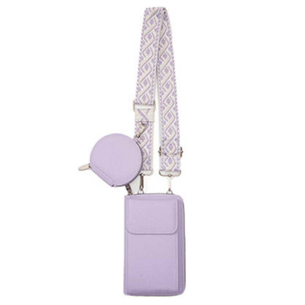 PU Leather Cell Phone Purse Women Small Crossbody Bags Cellphone Wallet Purple