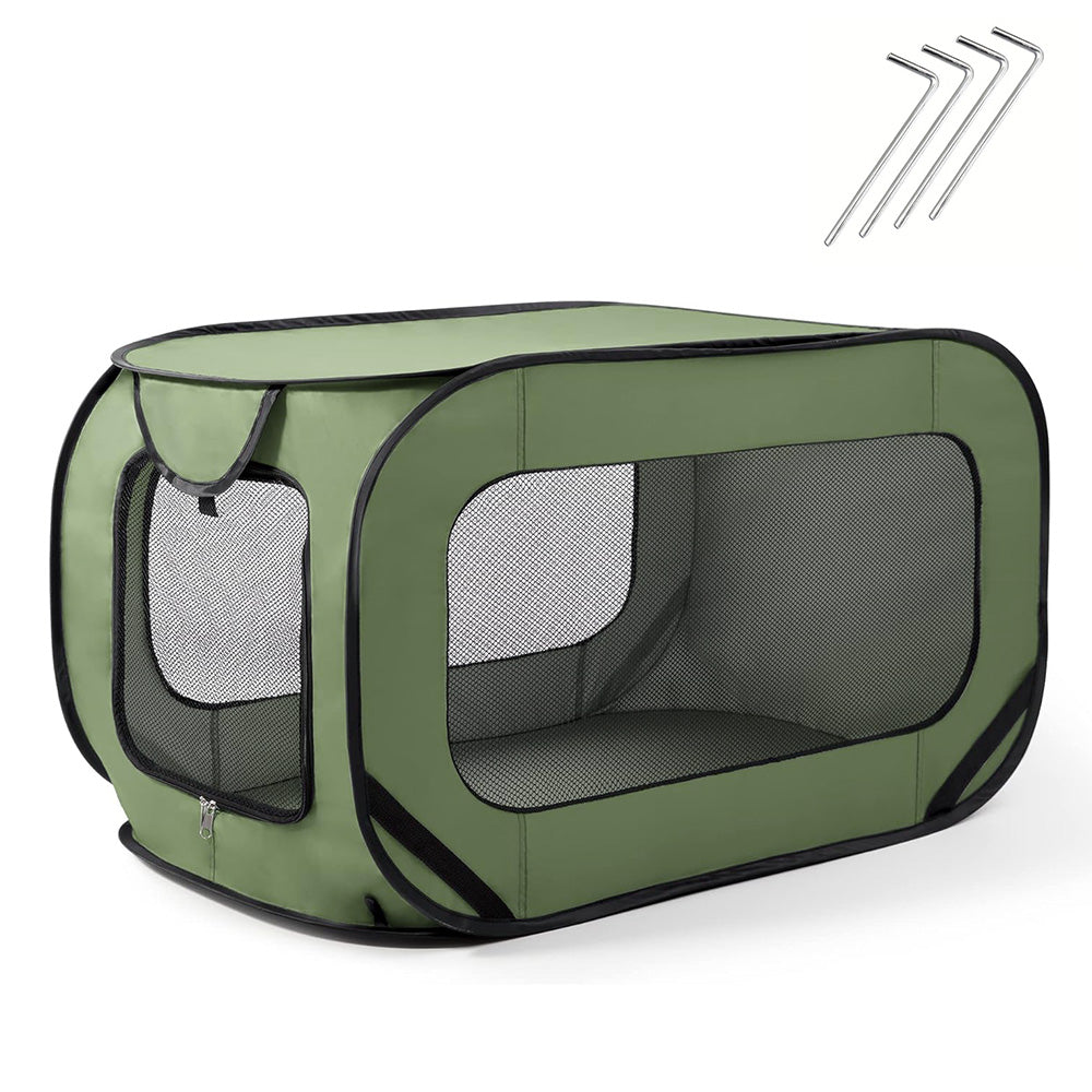Portable Car Seat Pet Kennel Pop Up Dog Cat Tent Bed Green