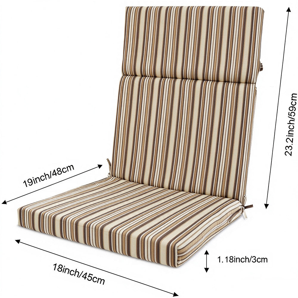 Water Resistant Seat Cushion Backrest Back Deep Chair Cushion - Brown