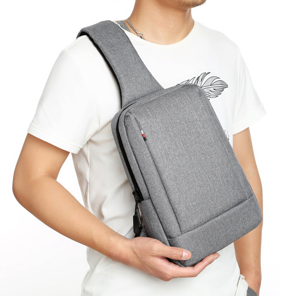 Chest Bag Messenger Bag Sling Bag Crossbody Shoulder Bag Travel Work Satchel Bag Gray