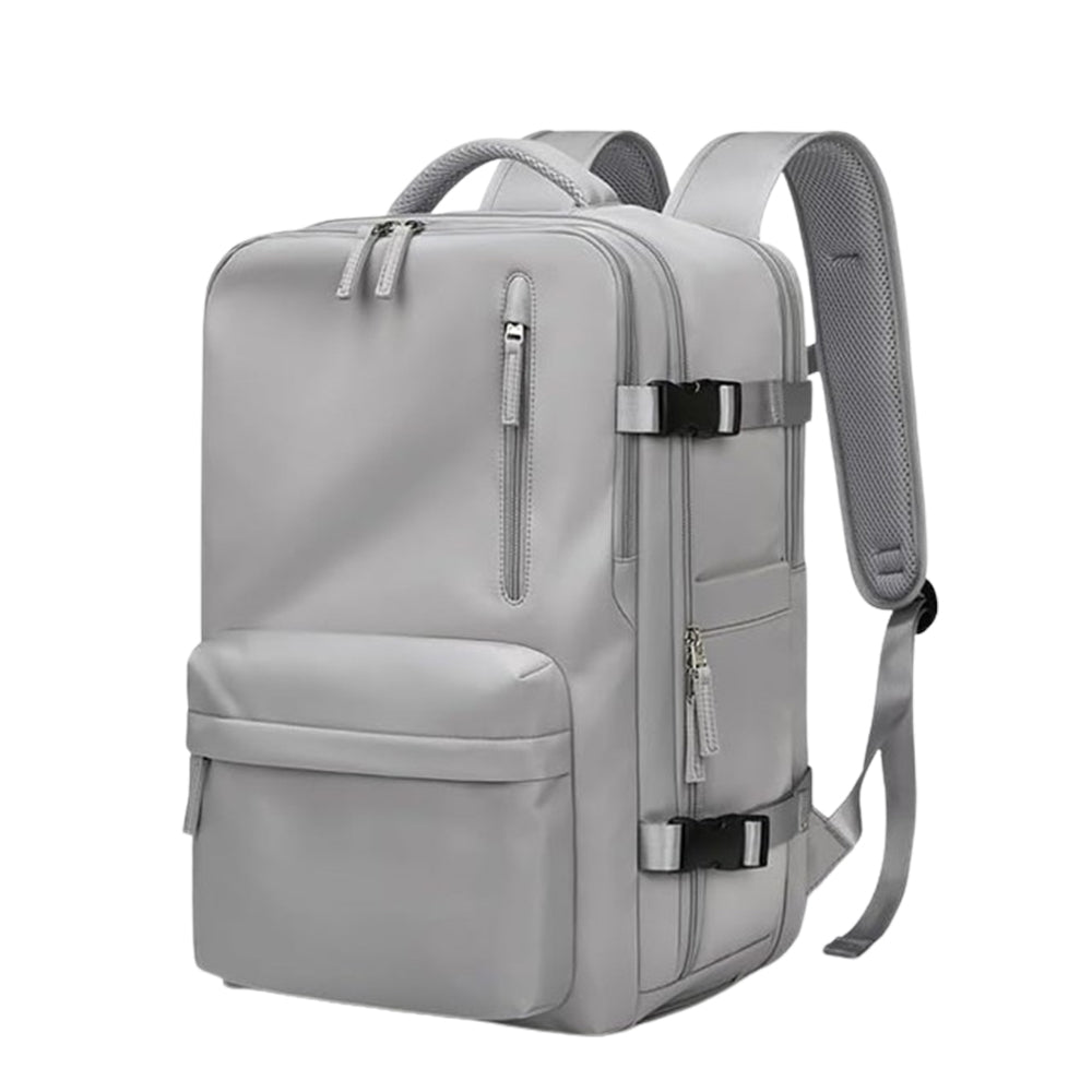 Expandable Travel Backpack Large Water-Resistant Carry on Backpack with Shoe Compartment Gray