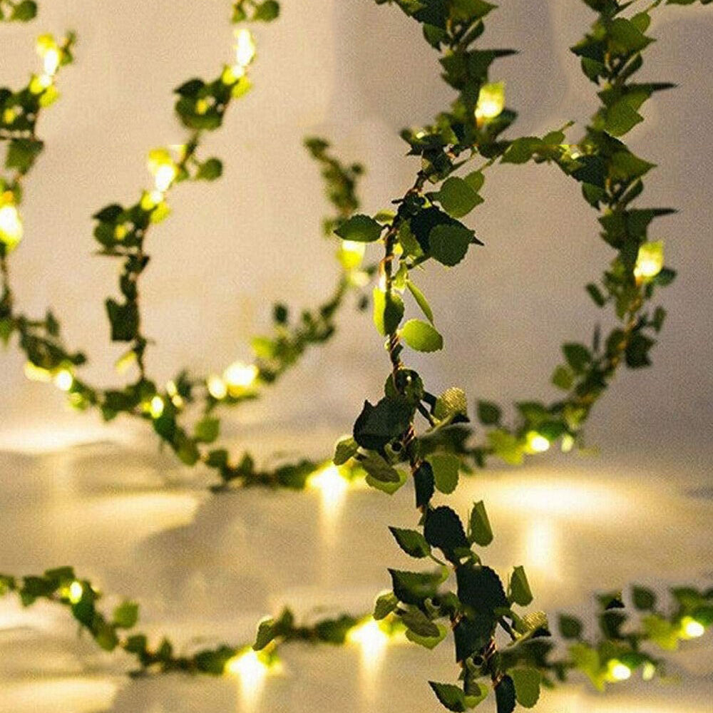 10m 100 LED Artificial Ivy Leaves Solar String Light -Style 3