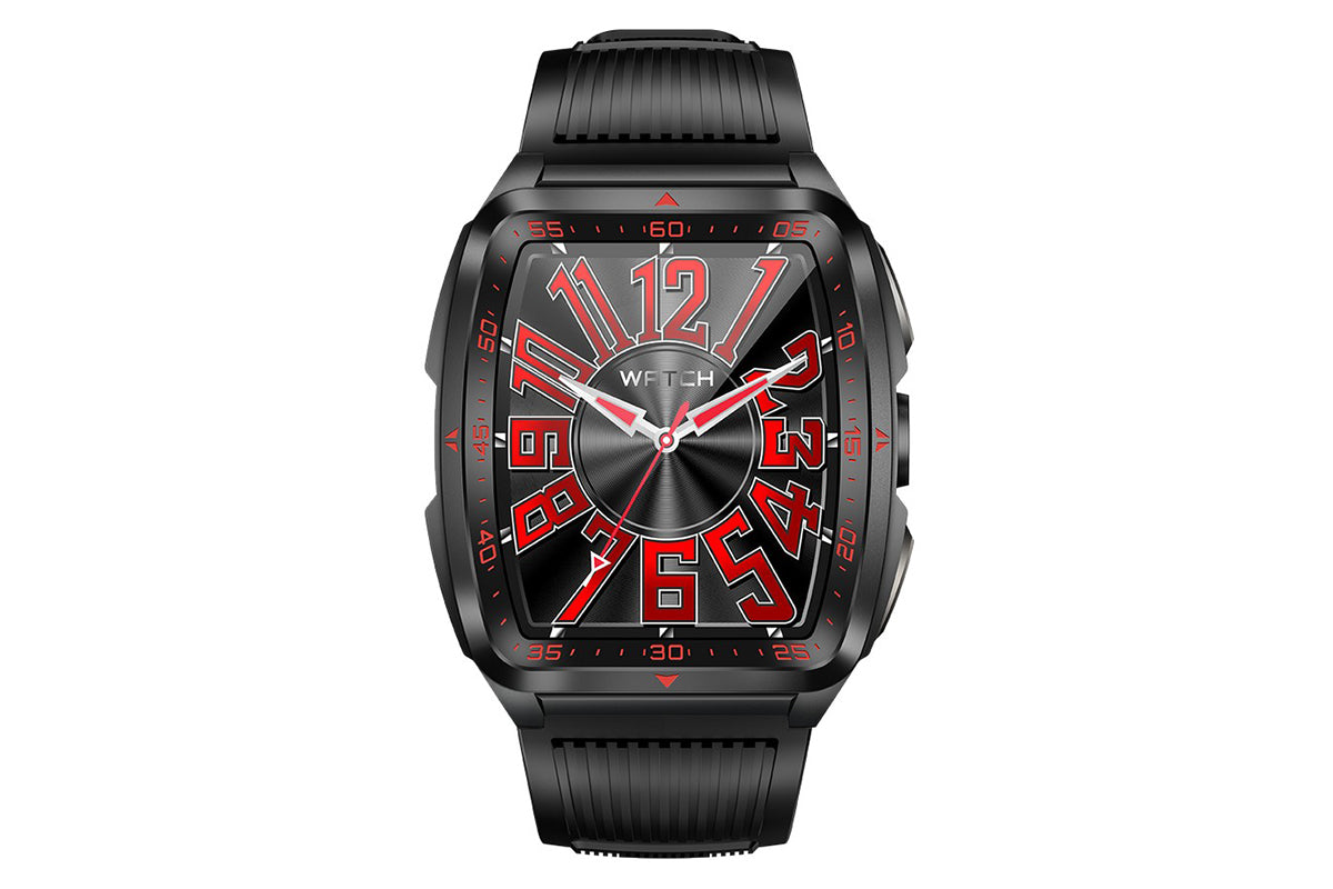 Military Smart Watch for Men Heart Rate Sleep Monitor IPX8 Waterproof for Android iOS -Black and Red