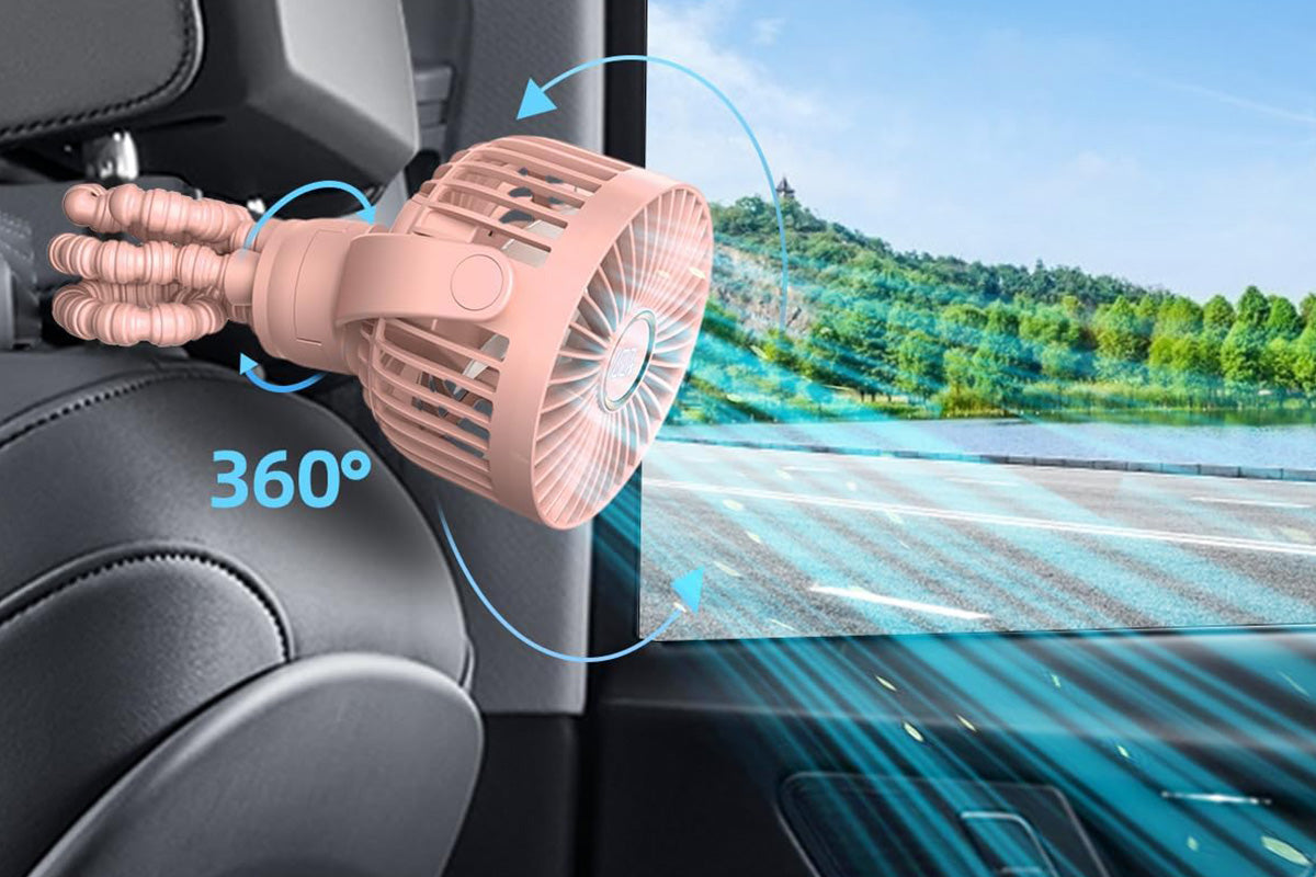 Portable Octopus Stroller Fan with Digital Display and 3 Speed Settings-Pink