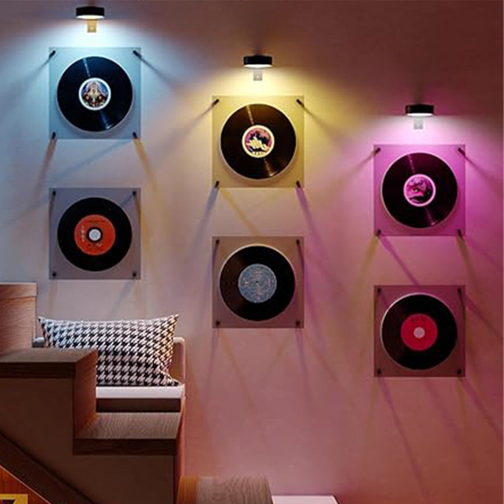 3Pcs Wireless RGB Picture Light Rechargeable LED Art Display Light for Picture Frame Paintings Black