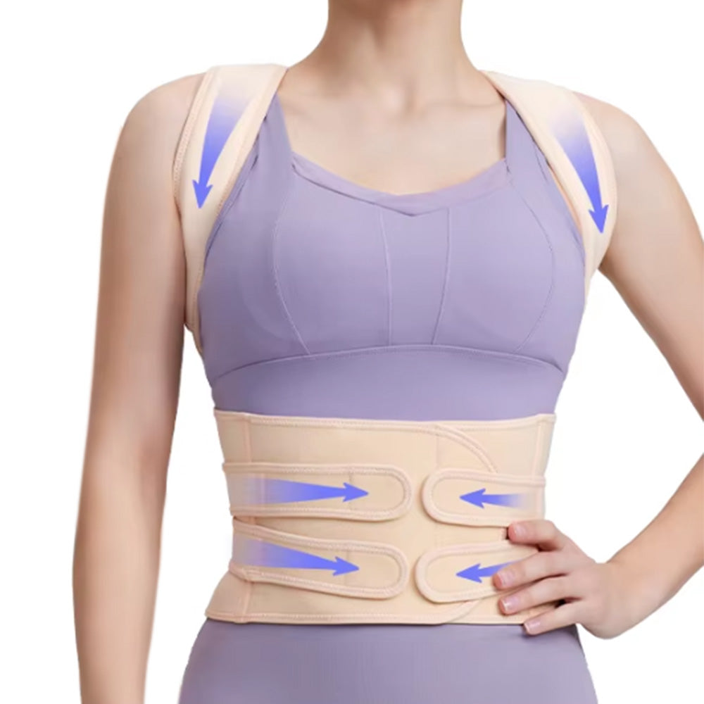 Posture Corrector  Adjustable Back Brace Support Strap Nude