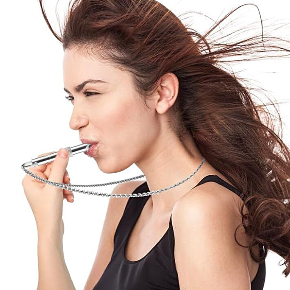 Mindful Breathing Necklace Calming Necklace Meditation Necklace with Cleaning Brush Silver