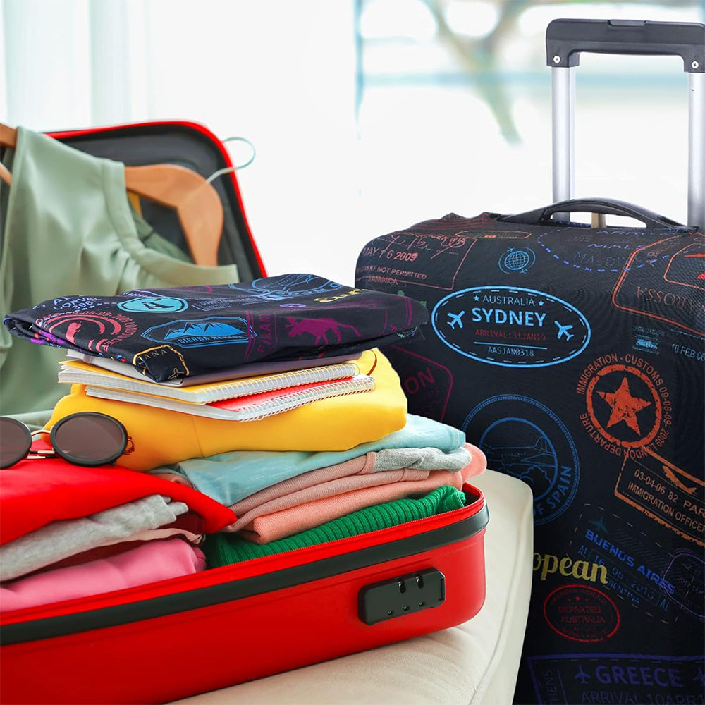 Elastic Protective Luggage Cover Stretchable Travel Suitcase Protector Black