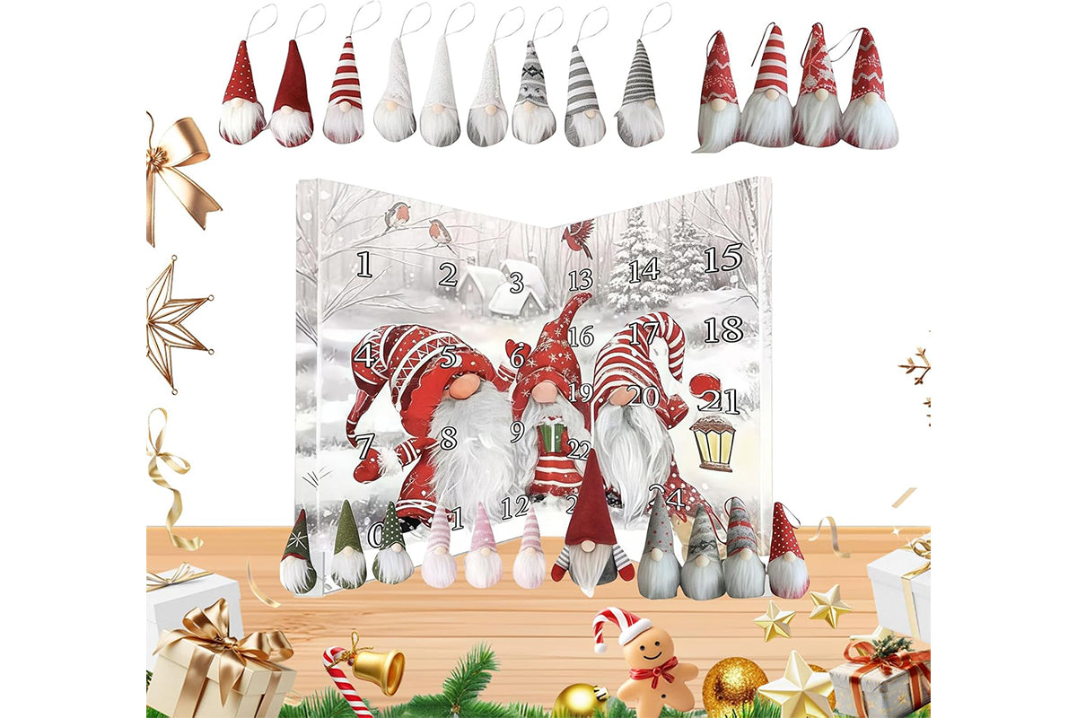 Christmas Gnomes Advent Calendar 2025 24-day Countdown Calendar Dwarf Ornaments-24 Gnome
