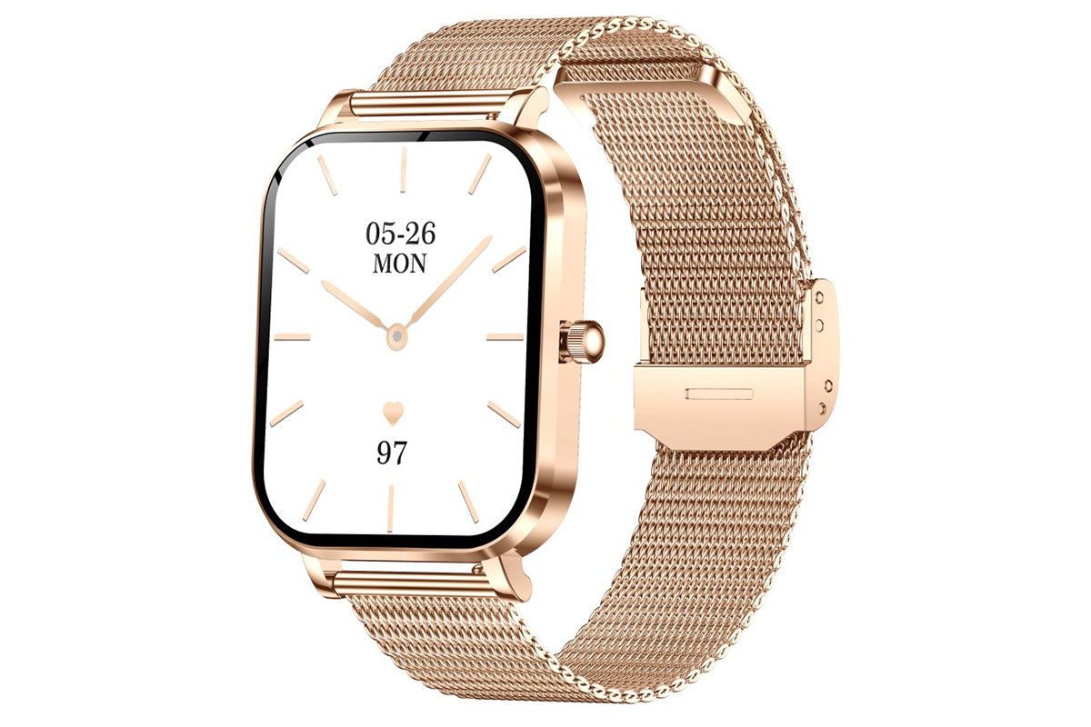 Smart Watch Bluetooth Call Make Calls Musics Fitness Tracker Heart Rate Sleep Monitor -Gold