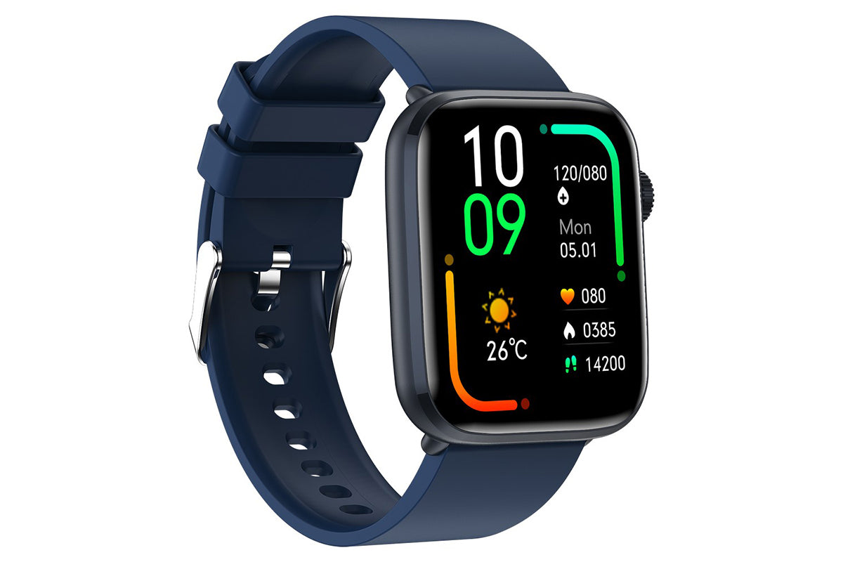 Smart Watch 1.85-Inch Fitness Watch with Heart Rate Noninvasive Blood Sugar Monitor HRV Detection Body Temperature SOS Call Activity Tracker-Blue