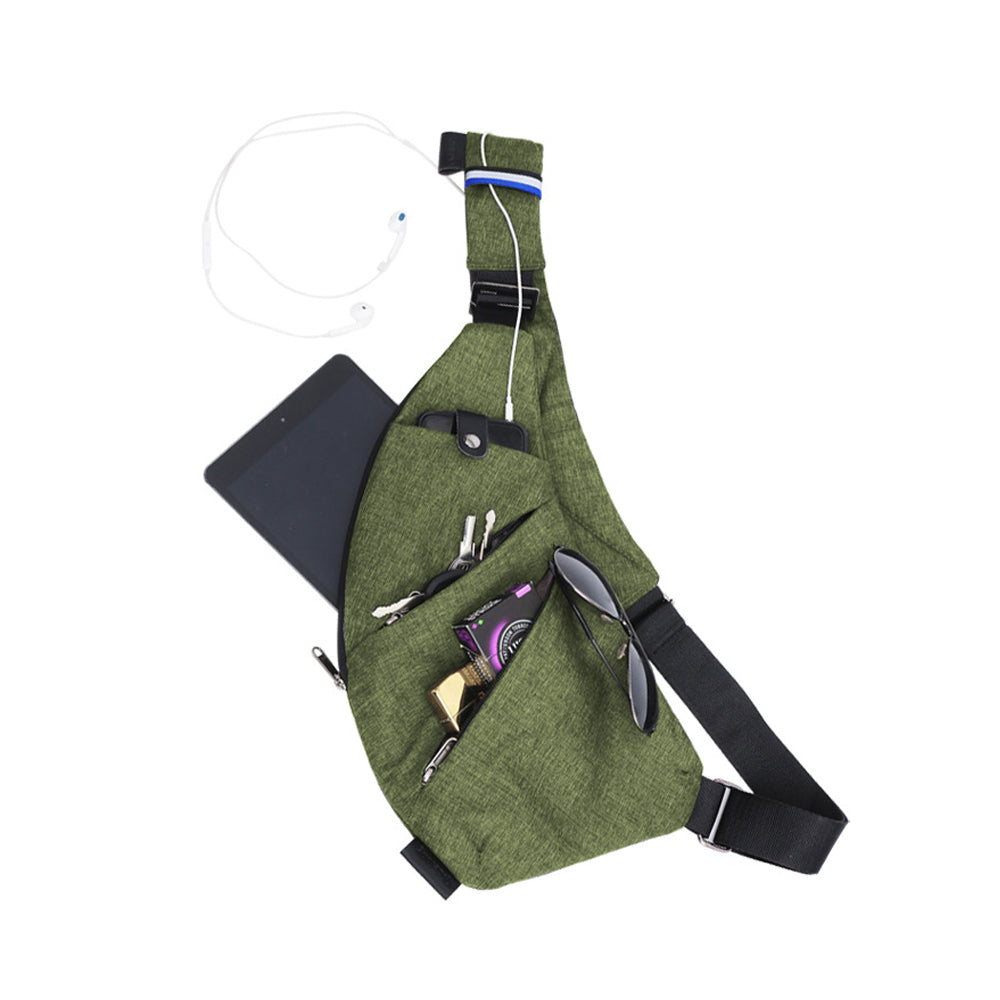 Multifunctional Anti-theft Sling Chest Pack Crossbody Bag Green