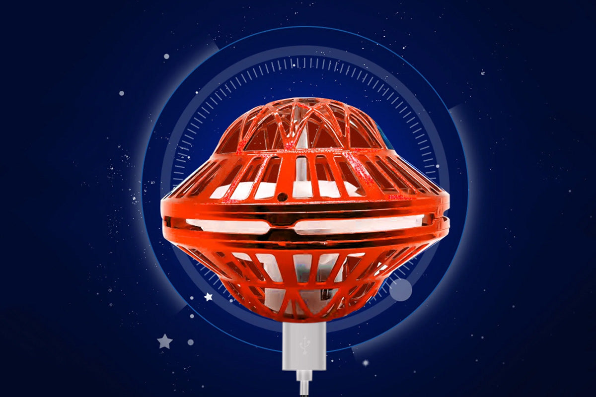 Flying Orb Ball Toy Galaxy Boomerang Hover Ball with LED Light -Red