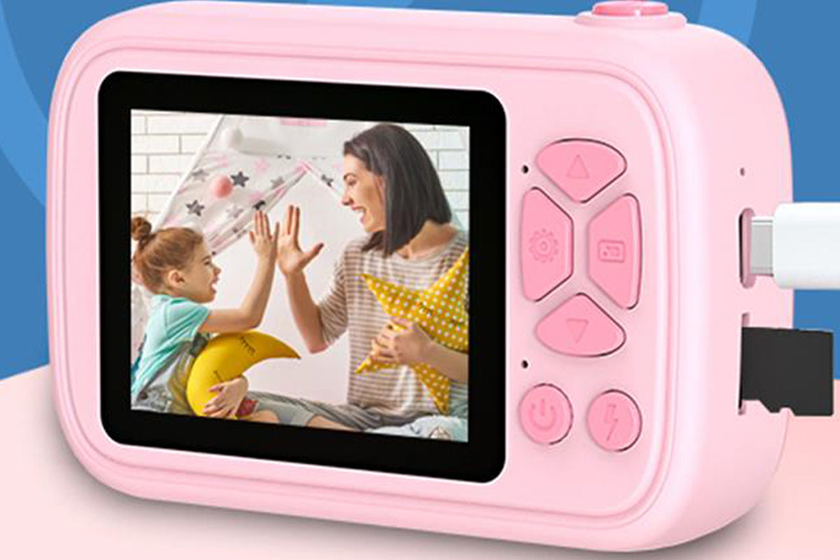 32GB Camera Toys for Boys Girls 1080P HD Digital Camera with Flip up Lens for Selfie and Video Christmas Birthday Party Gifts-Pink
