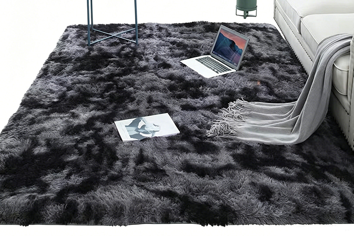 Plush Area Rug Soft Fluffy Carpet - Black
