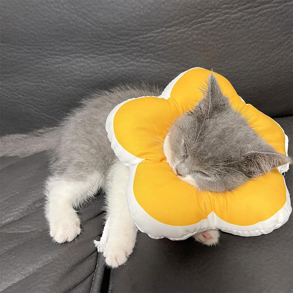 Cat Cone Collar Elizabethan Collar Anti-Bite Lick Cat Recovery Neck Collar Yellow