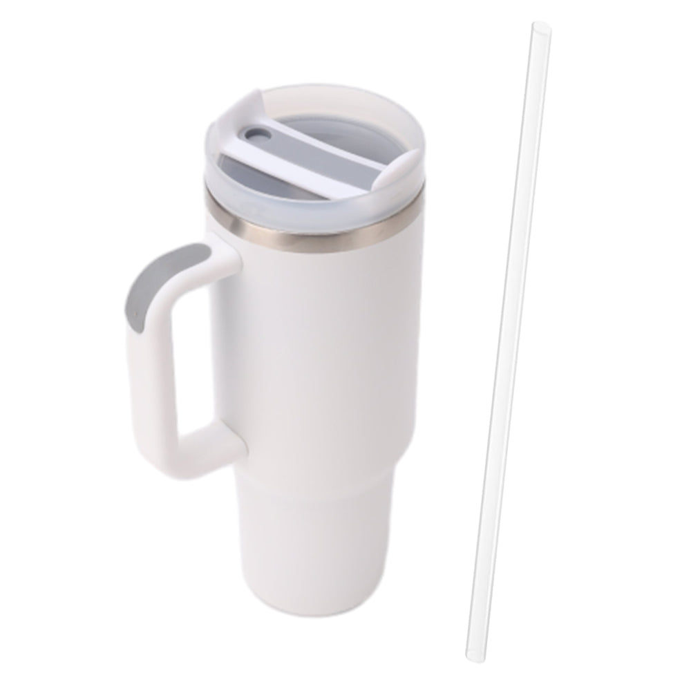 40oz Insulated Tumbler Stainless Steel Double Wall Water Bottle Travel Mug White