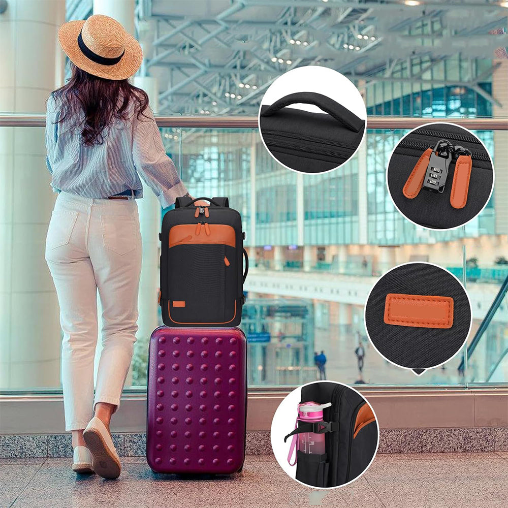Travel Laptop Backpack Carry on Luggage Bag with 3 Packing Cubes and Shoe Bag