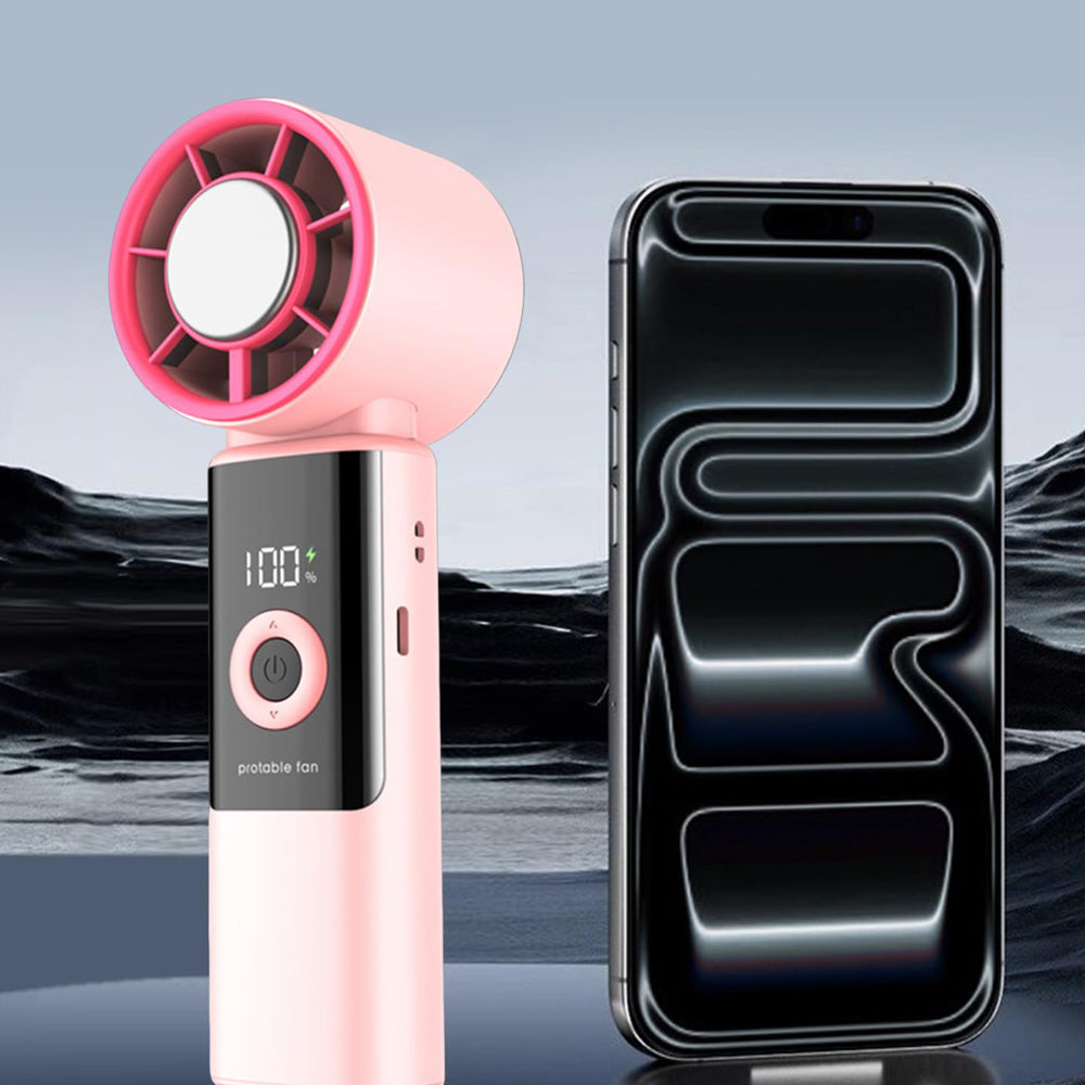 Semiconductor Cooling Handheld Fan 199 Speeds Portable Fan - Pink