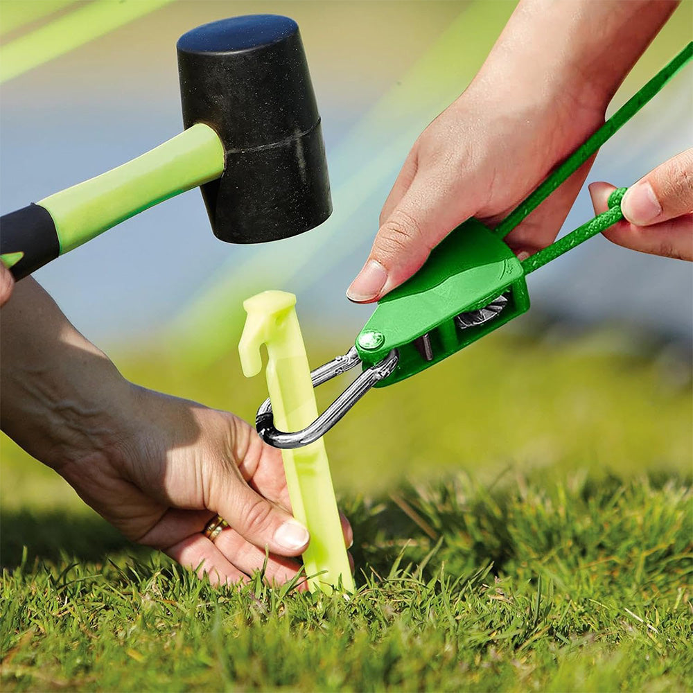5M Adjustable Fast Release Pulley Camping Rope Camping Tent Guy Line for Canopy Green