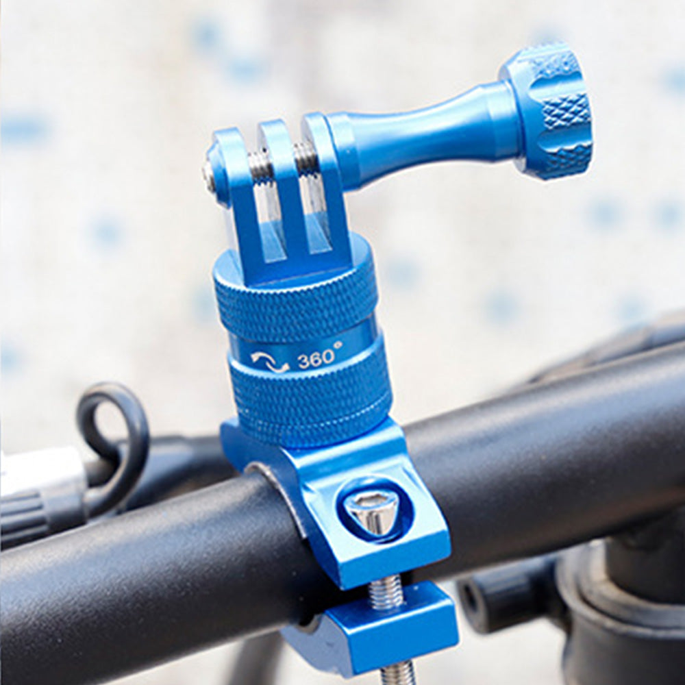 Aluminum 360-degree Bike Handlebar Mount for GoPro Hero 13 12 11 Cameras Blue