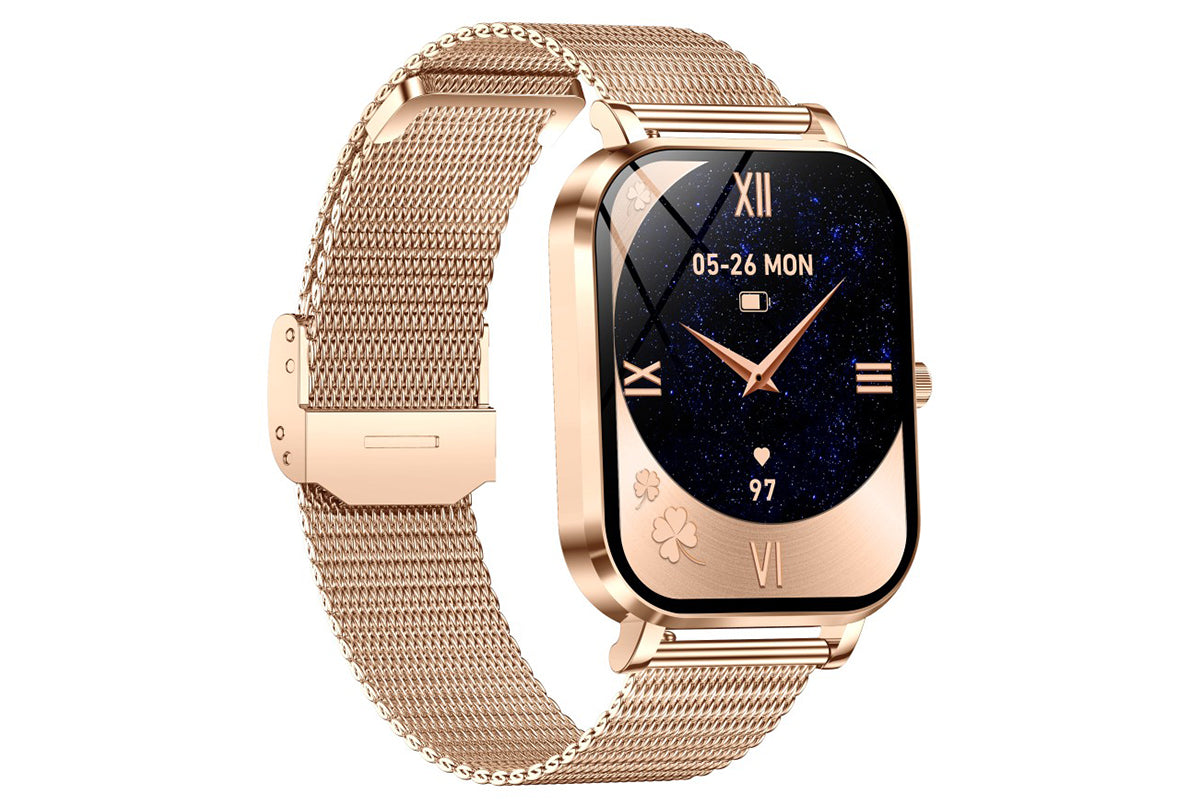 Smart Watch Bluetooth Call Make Calls Musics Fitness Tracker Heart Rate Sleep Monitor -Gold