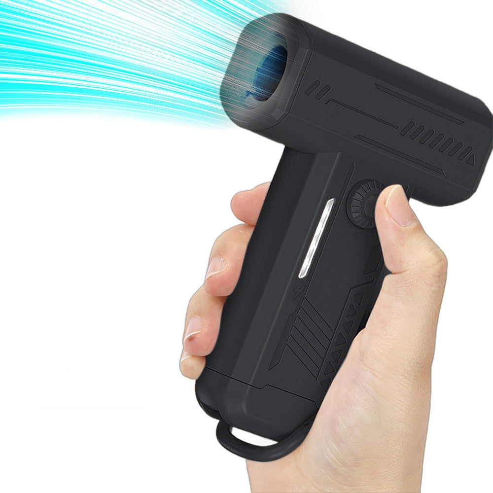 2-in-1 Electric Air Duster 130000 RPM Mini Blower with LED Light for Camping Home Car Black