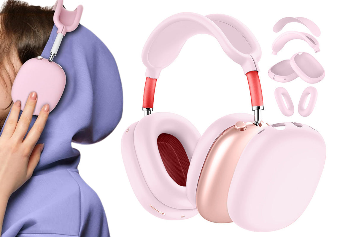Silicone Case Cover for AirPods Max with Ear Pad Case Cover and Ear Cups Cover-Pink