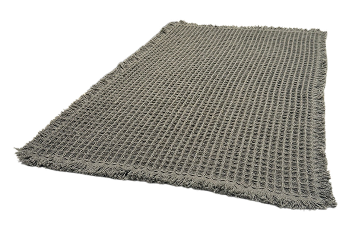 Waffle Bath Mat Super Absorbent Non Slip Bathroom Rug Rubber Backed Bath Rug -Green