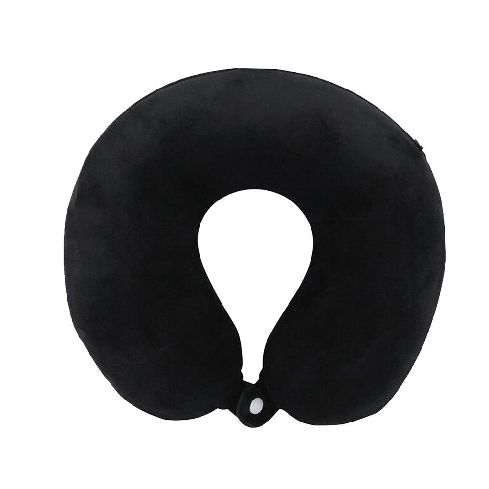 Travel Neck Pillow Memory Foam U Shaped Pillow for Flights Road Trips Office Black