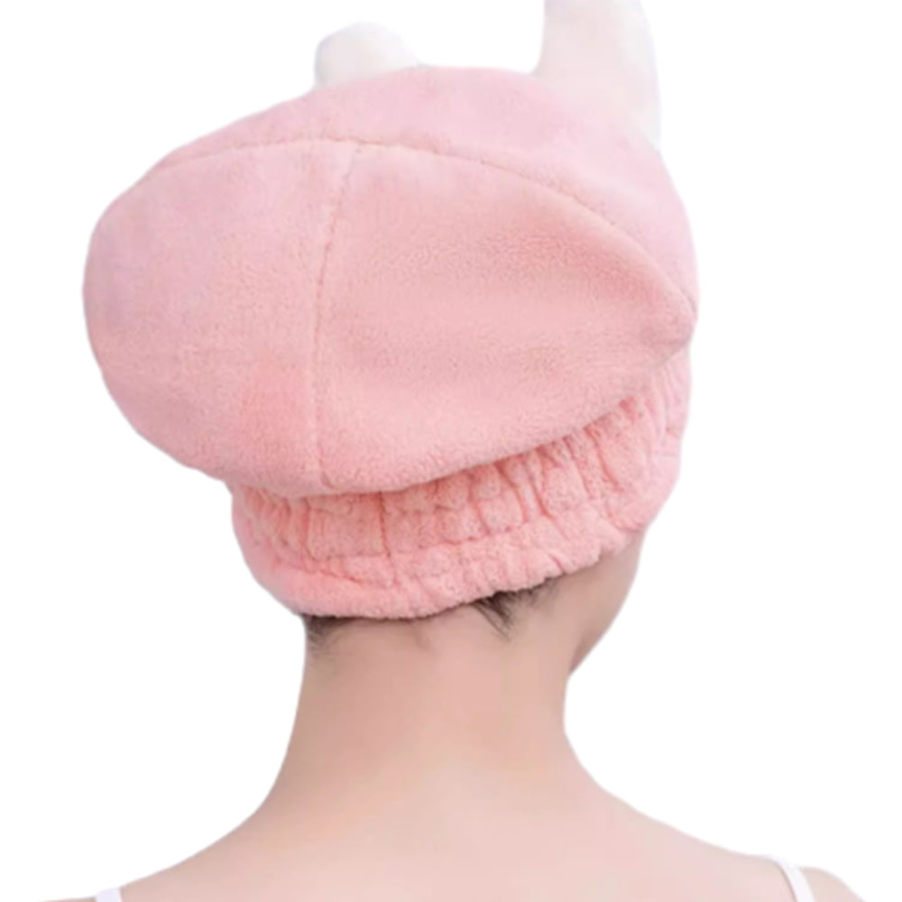 2Pcs Set Quick Absorbent Drying Hair Caps with Bow-Knot Hair Turban Wrap for Women Style 2