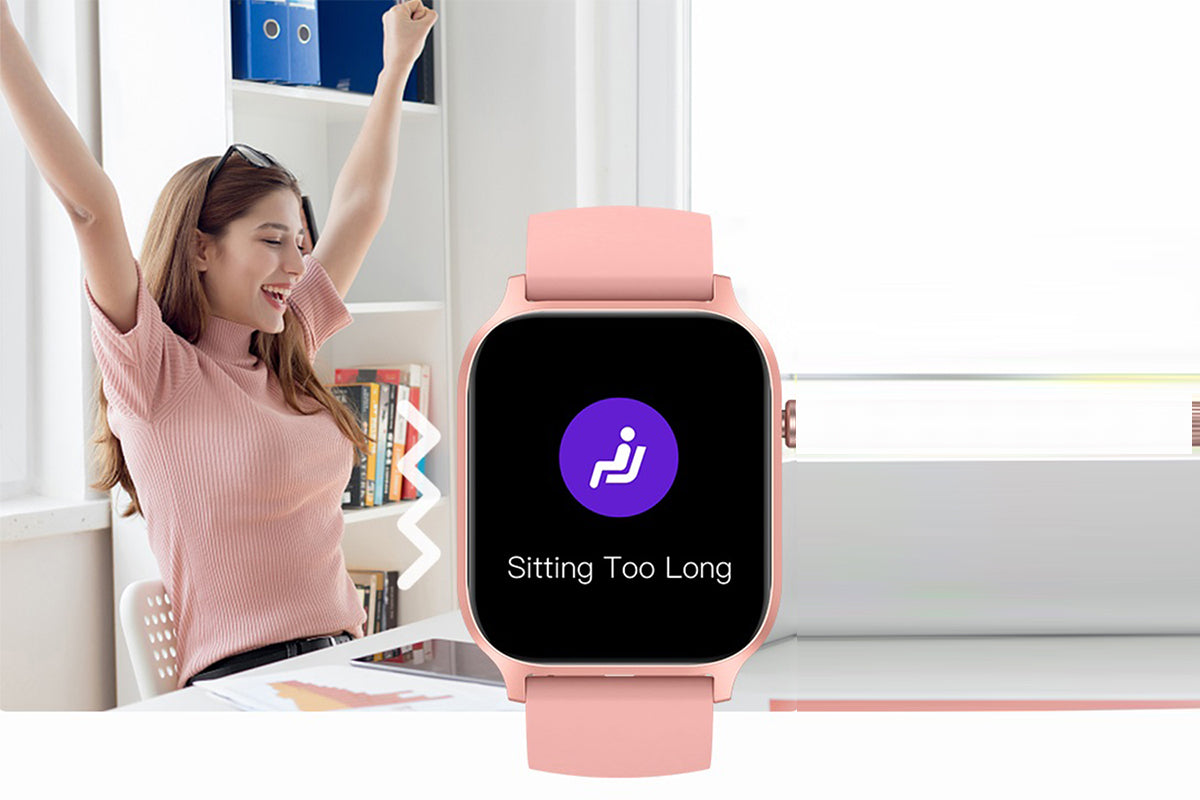 Smart Watch 1.85-Inch Fitness Watch with Heart Rate Sleep Monitor Blood Oxygen Blood Pressure Activity Tracker-Pink