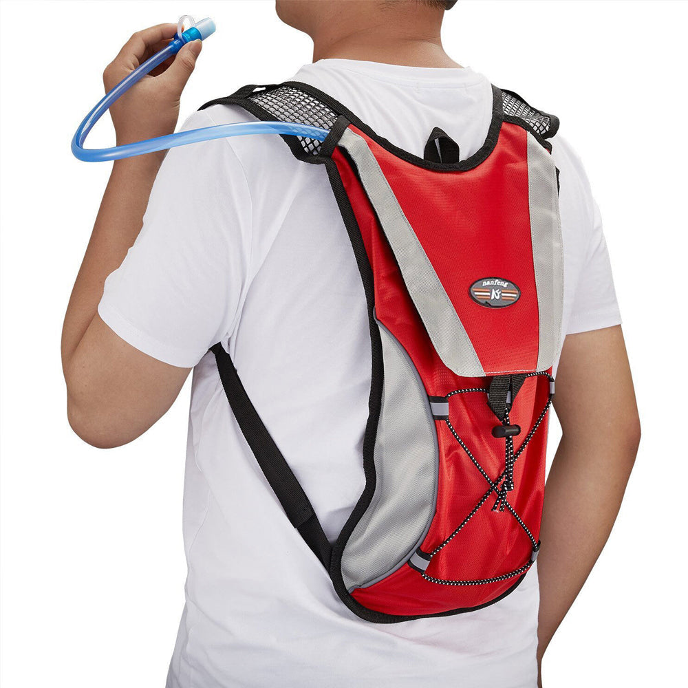 Hydration Backpack Pack with 2L Water Bladder Water Rucksack Backpack for Hiking Running Biking Red