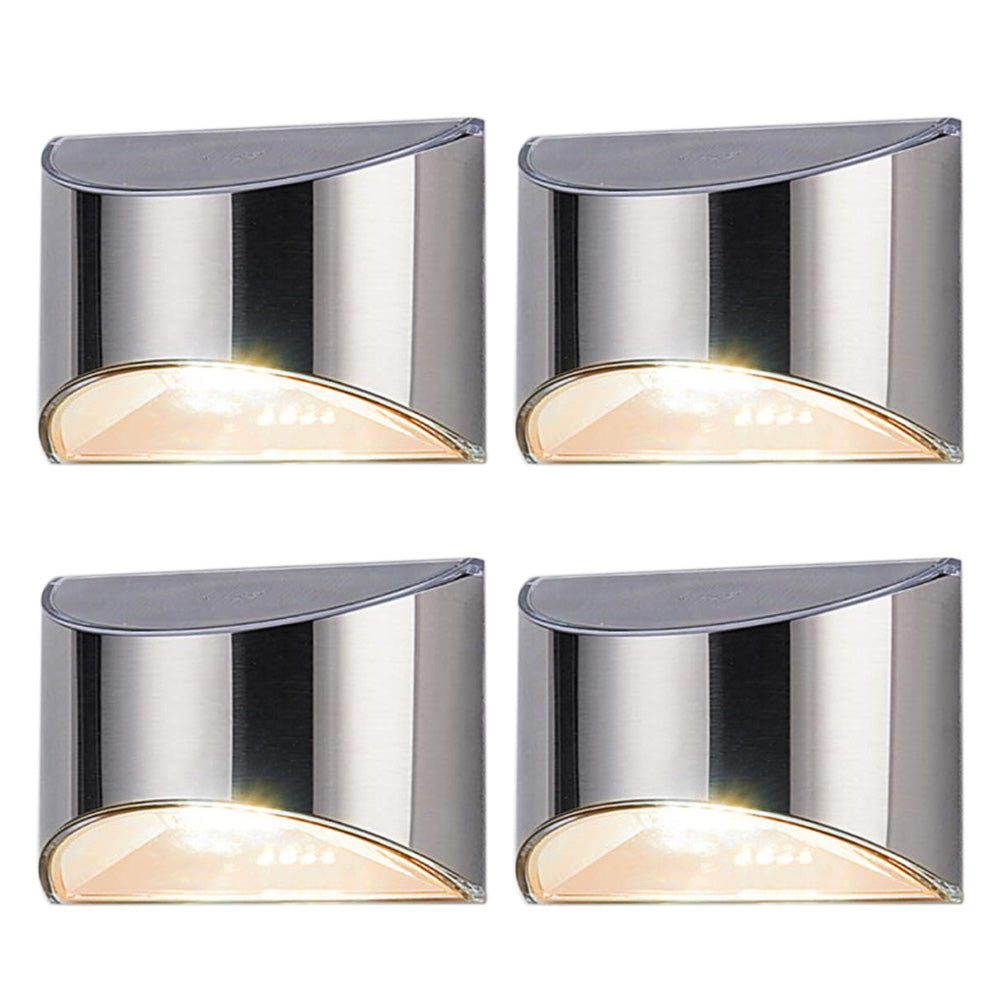 4Pcs Solar Wall Lamp Stainless Steel  Landscape Decorative Lights Warm