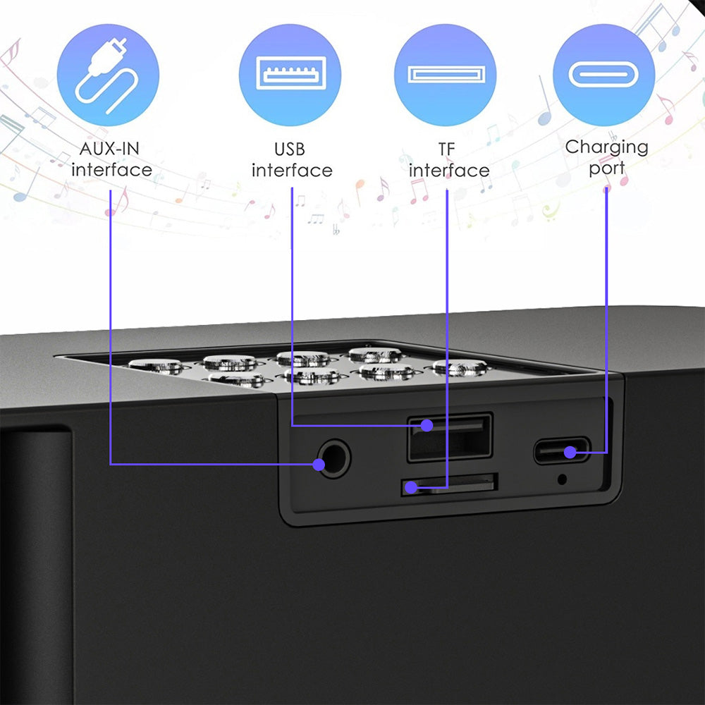 Portable Bluetooth 5.3 Speaker with 2 Wireless Microphones Home Karaoke Speaker Machine Black