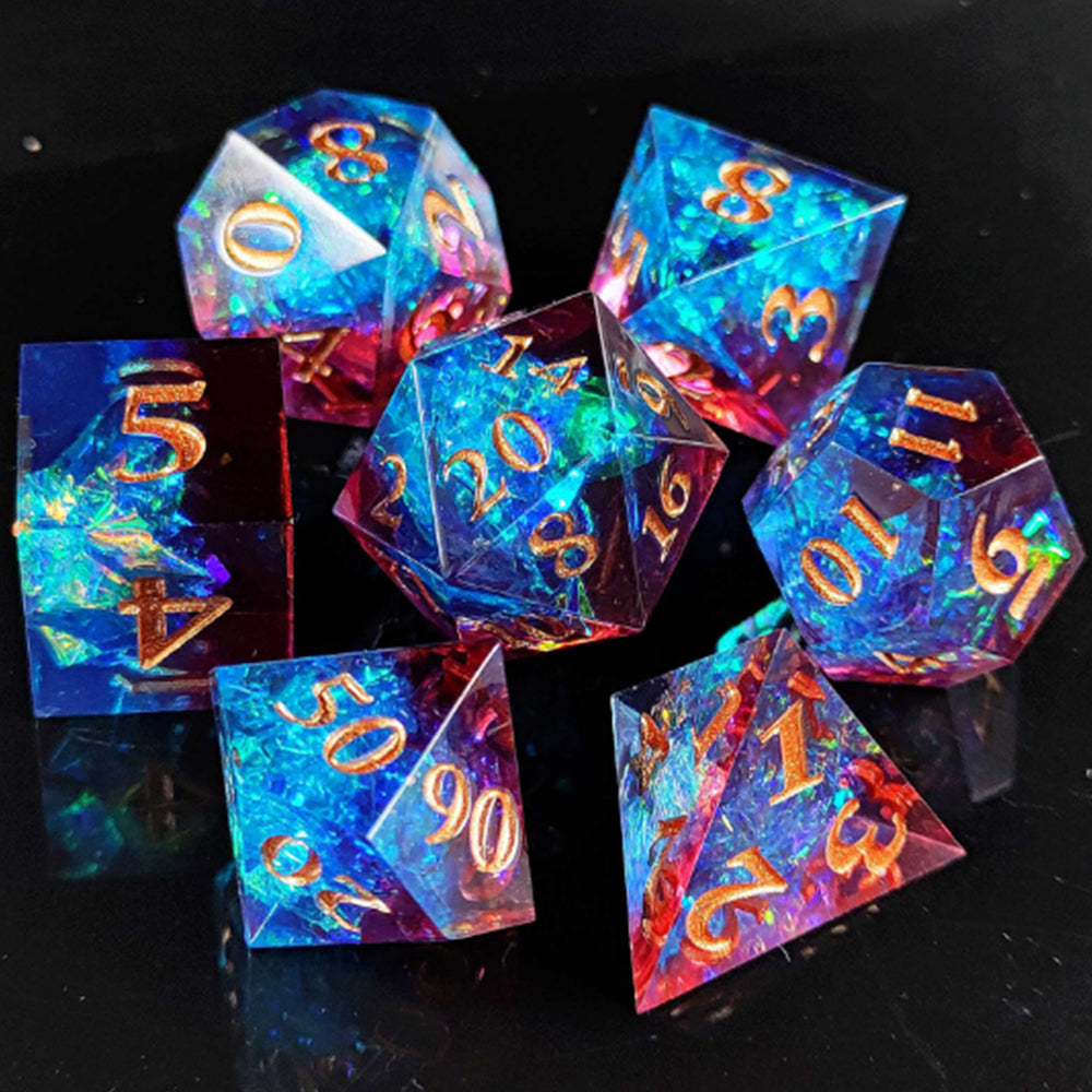 7Pcs Set DND Dice Resin Dice Table Games Accessories Style 5