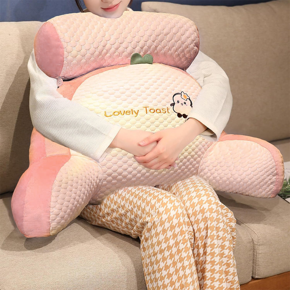 Back Rest Reading Pillow Neck Lumbar Support Pillow Chair Cushion Pink Rabbit