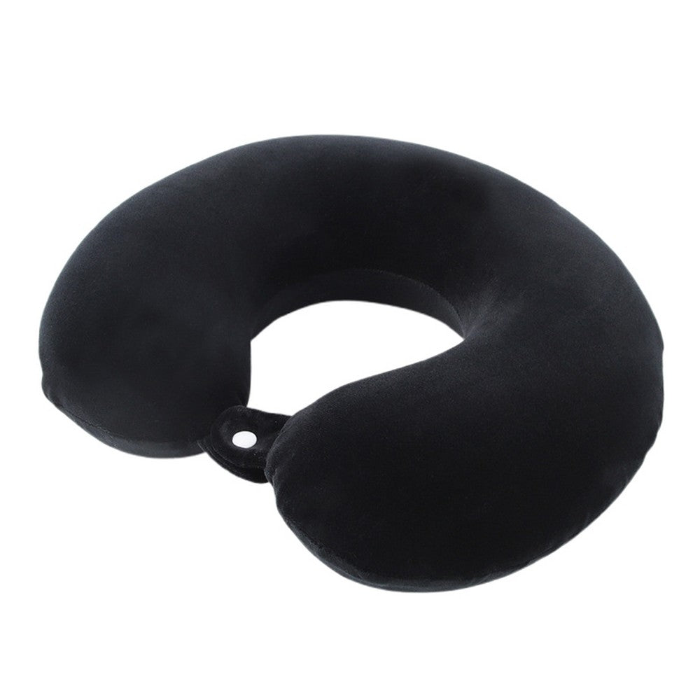 Travel Neck Pillow Memory Foam U Shaped Pillow for Flights Road Trips Office Black