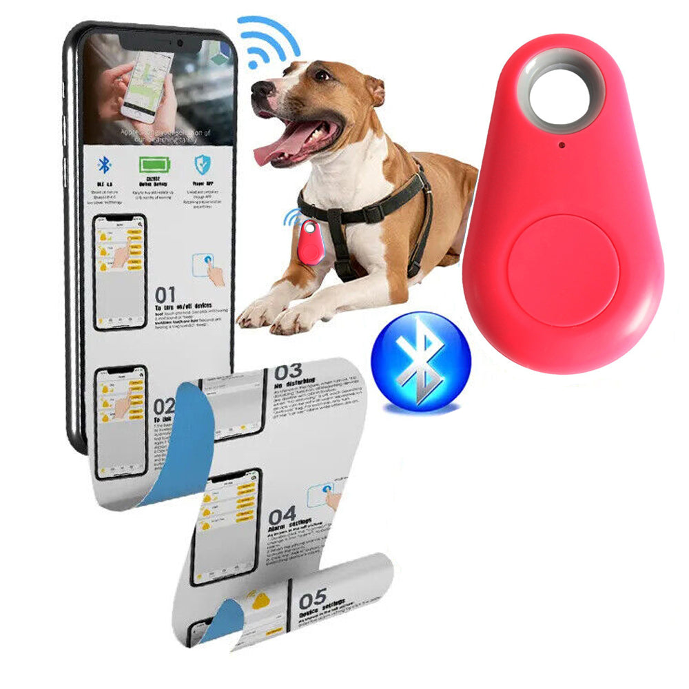 Wireless Smart GPS Tracker Bluetooth Alarm Locator for Kids Pets Wallet Keys Anti Lost Red