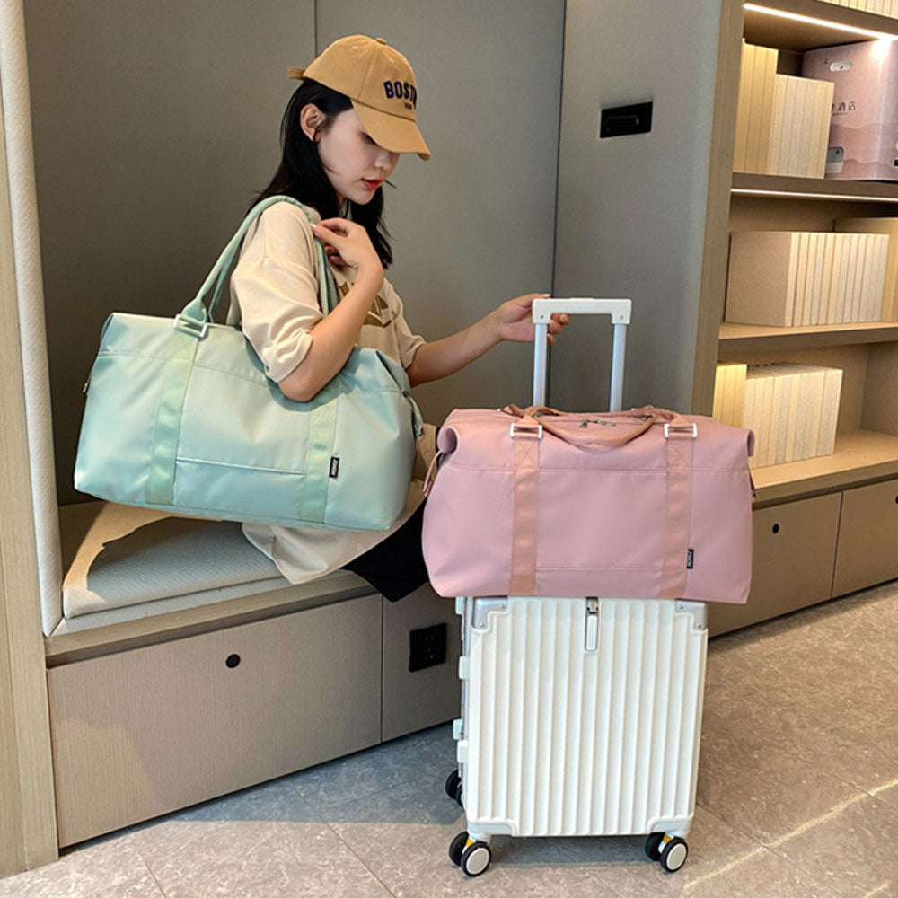 Travel Duffle Bag Carry On Tote Bags Sport Gym Bag  Luggage Bag with Wet Dry Separate Compartment Pink