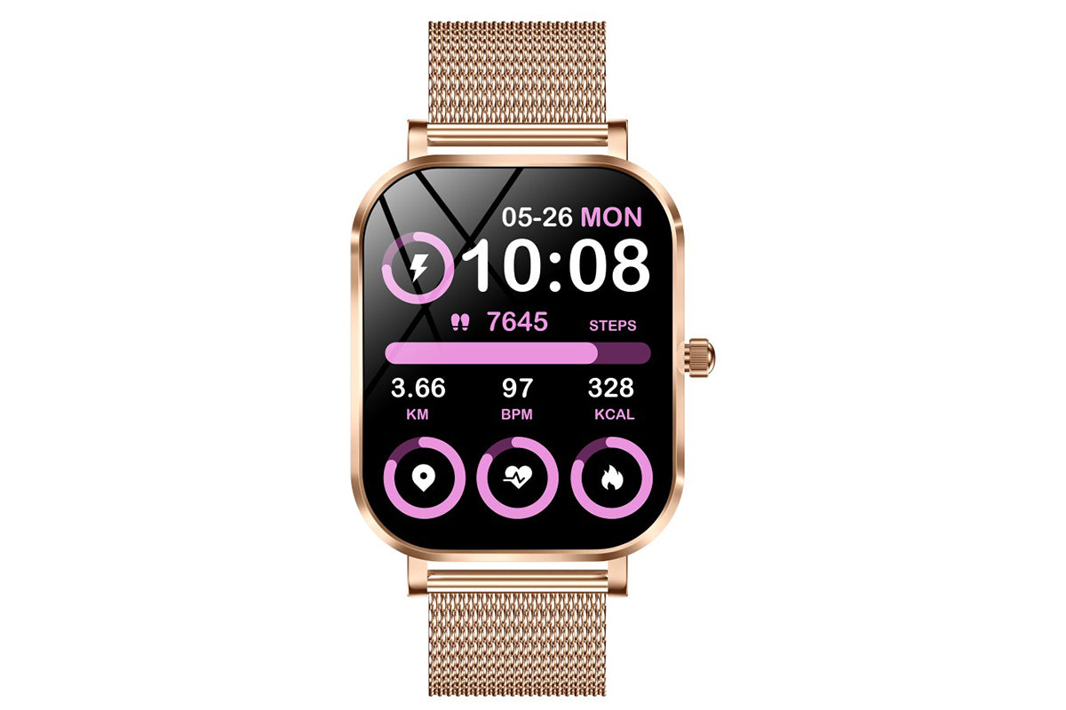 Smart Watch Bluetooth Call Make Calls Musics Fitness Tracker Heart Rate Sleep Monitor -Gold
