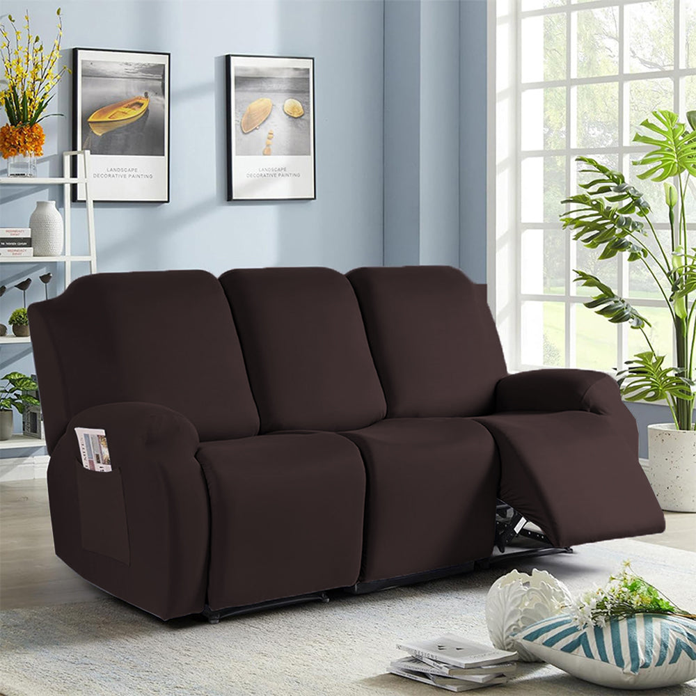 Full Wrapped Stretch Recliner Chair Cover Elastic Recliner Sofa Slipcover Coffee