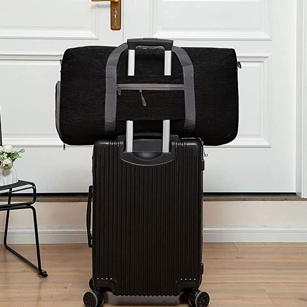 Travel Duffle Bag for Men Foldable Travel Duffel Bag -Black