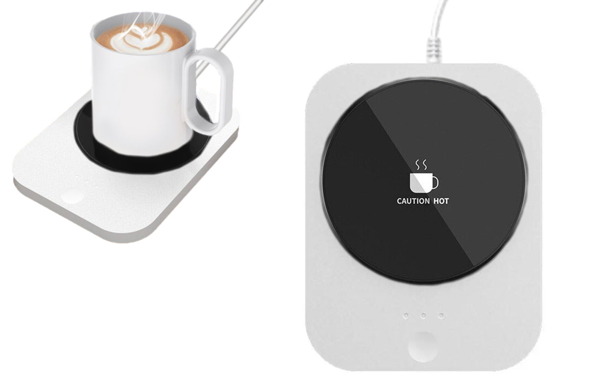 USB Coffee Mug Warmer With Adjustable Temperature Tea Milk Coffee Mug Heating Pad Office Home-One White Coaster Only